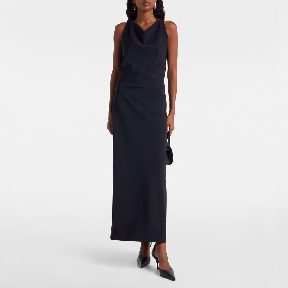 NWT Róhe Halter Neck Open Back Crepe Midi Dress Size 42/ US 10
